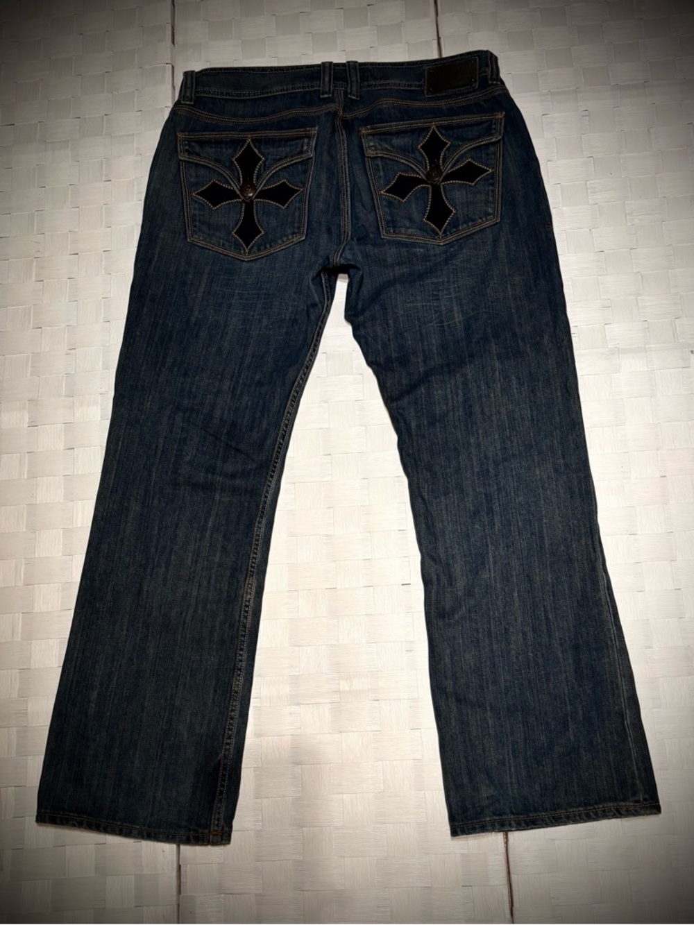 Vintage Affliction Slightly Distressed Men's Straight Leg Jeans  Size 38/34